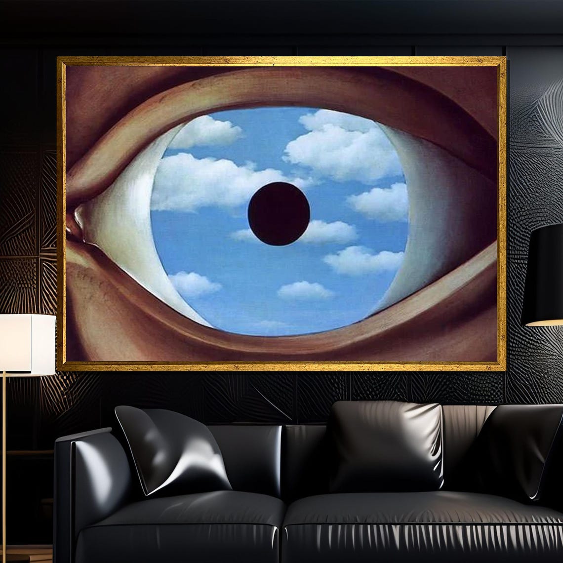 Rene Magritte The False Mirror Surreal Eye Sky Cloud Art Poster