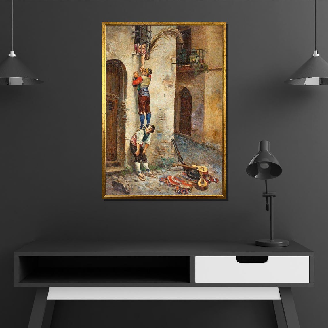 Romantic Balcony Rendezvous 19th Century Lovers Courting Scene Poster - Image 4