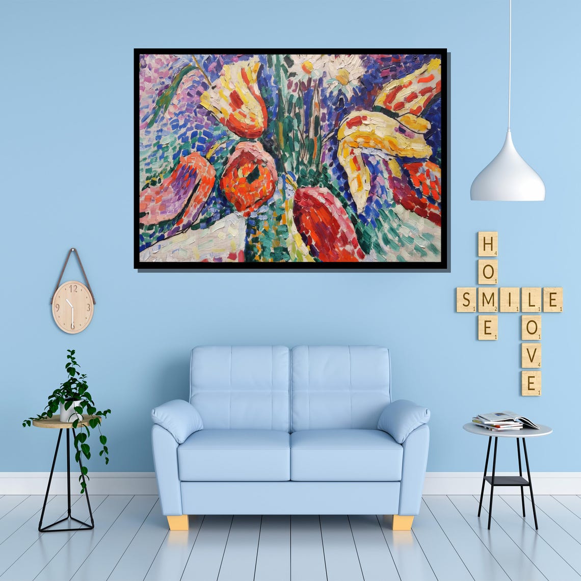 Fauvist Pine Forest With Colorful Trunks Vibrant Landscape Poster - Image 2