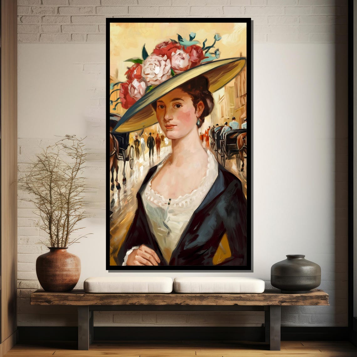 Victorian Lady With Floral Hat Elegant Vintage Style Portrait Poster - Image 3