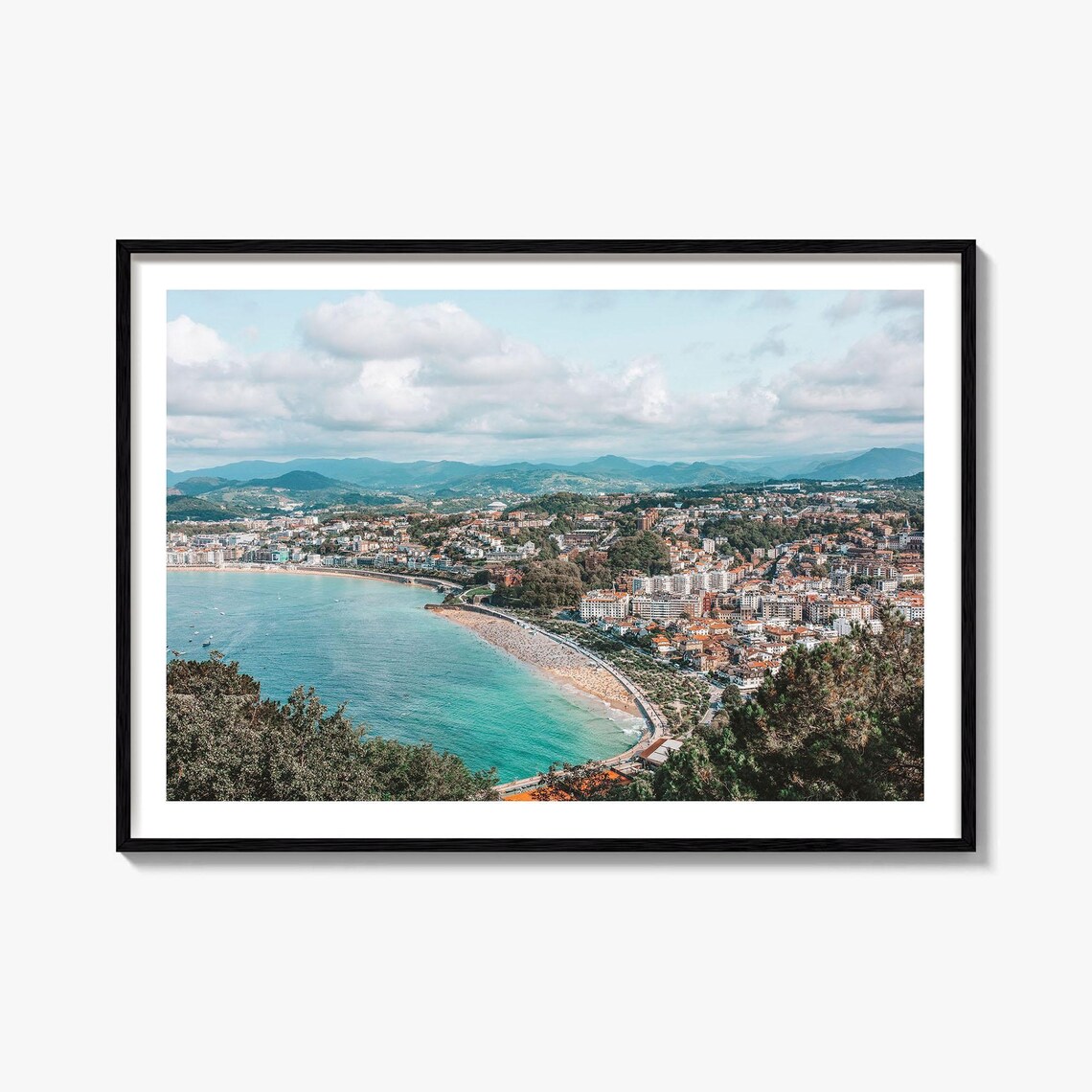 San Sebastian Travel Poster, City Map Art Print