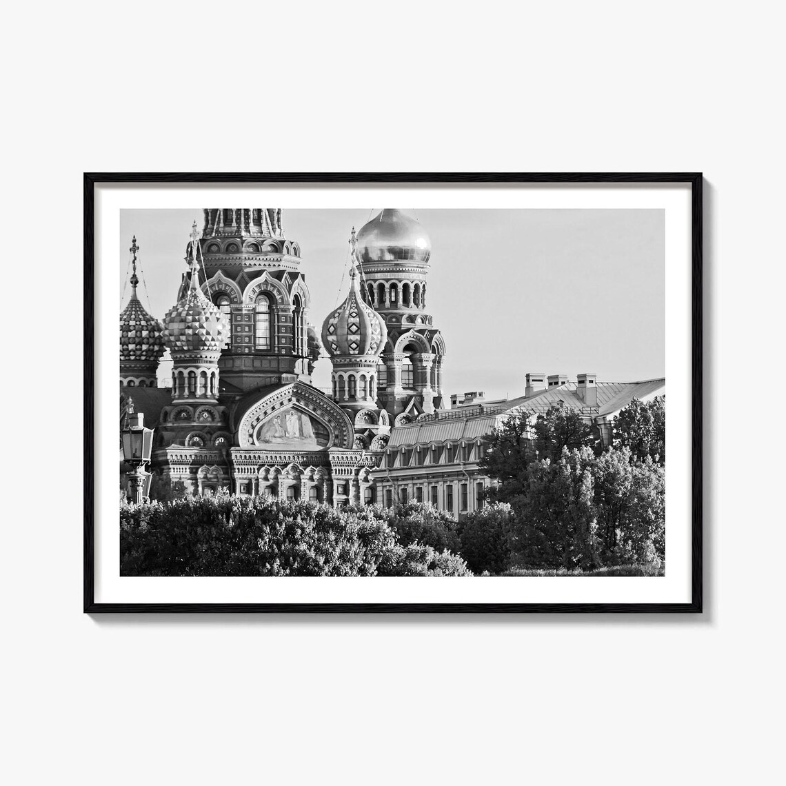 Saint Petersburg Russia Church Spilled Blood Black White Poster