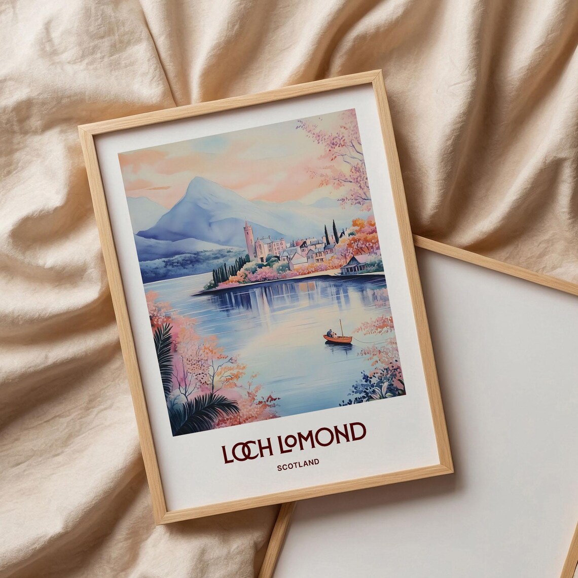 Loch Lomond Scotland Lake Village Castle Watercolor Highlands Poster - Image 3