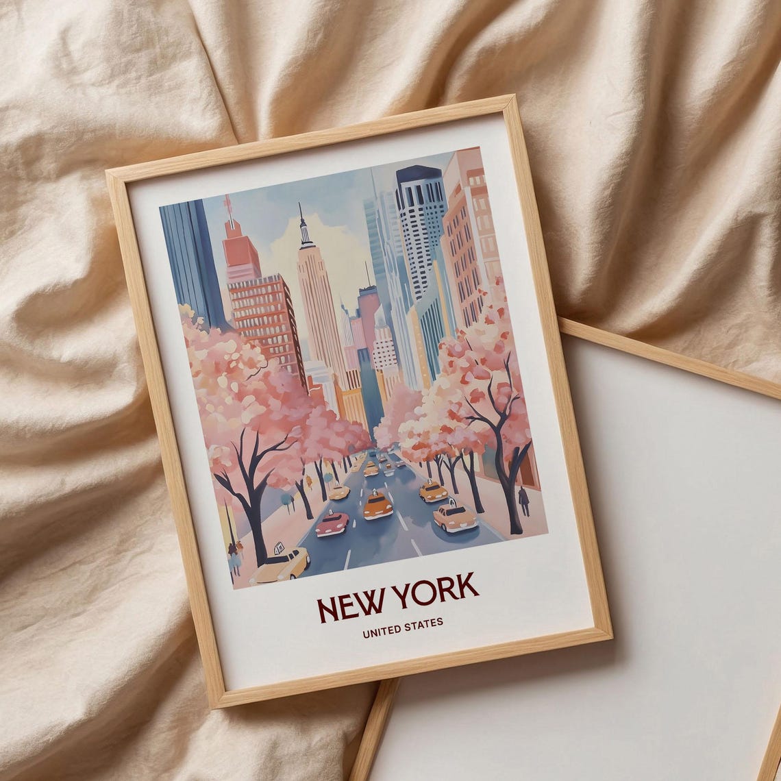 New York City Empire State Building Spring Blossom Poster Art - Image 3