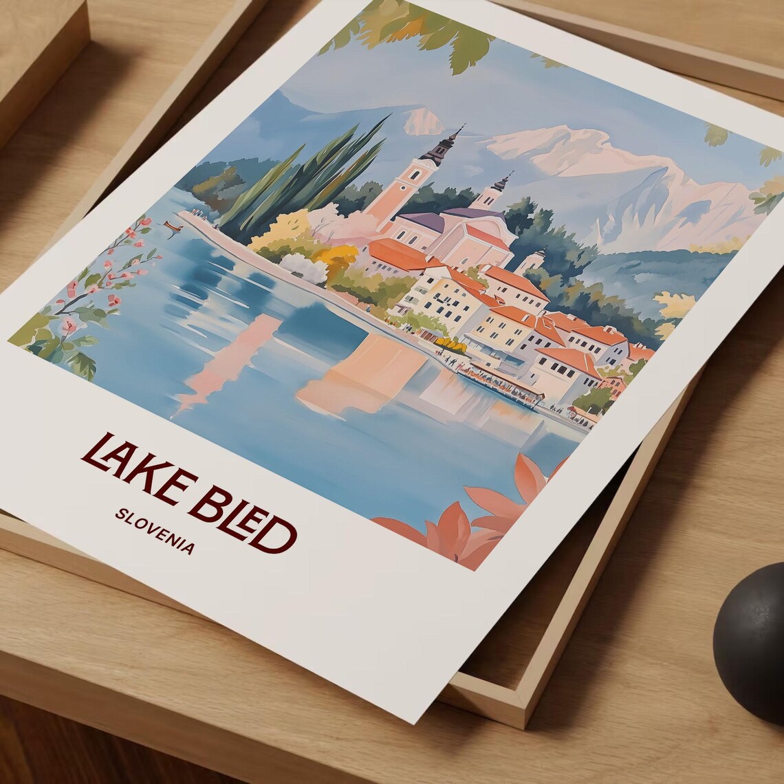 Lake Bled Slovenia Island Church Mountain Lake Travel Poster - Image 2