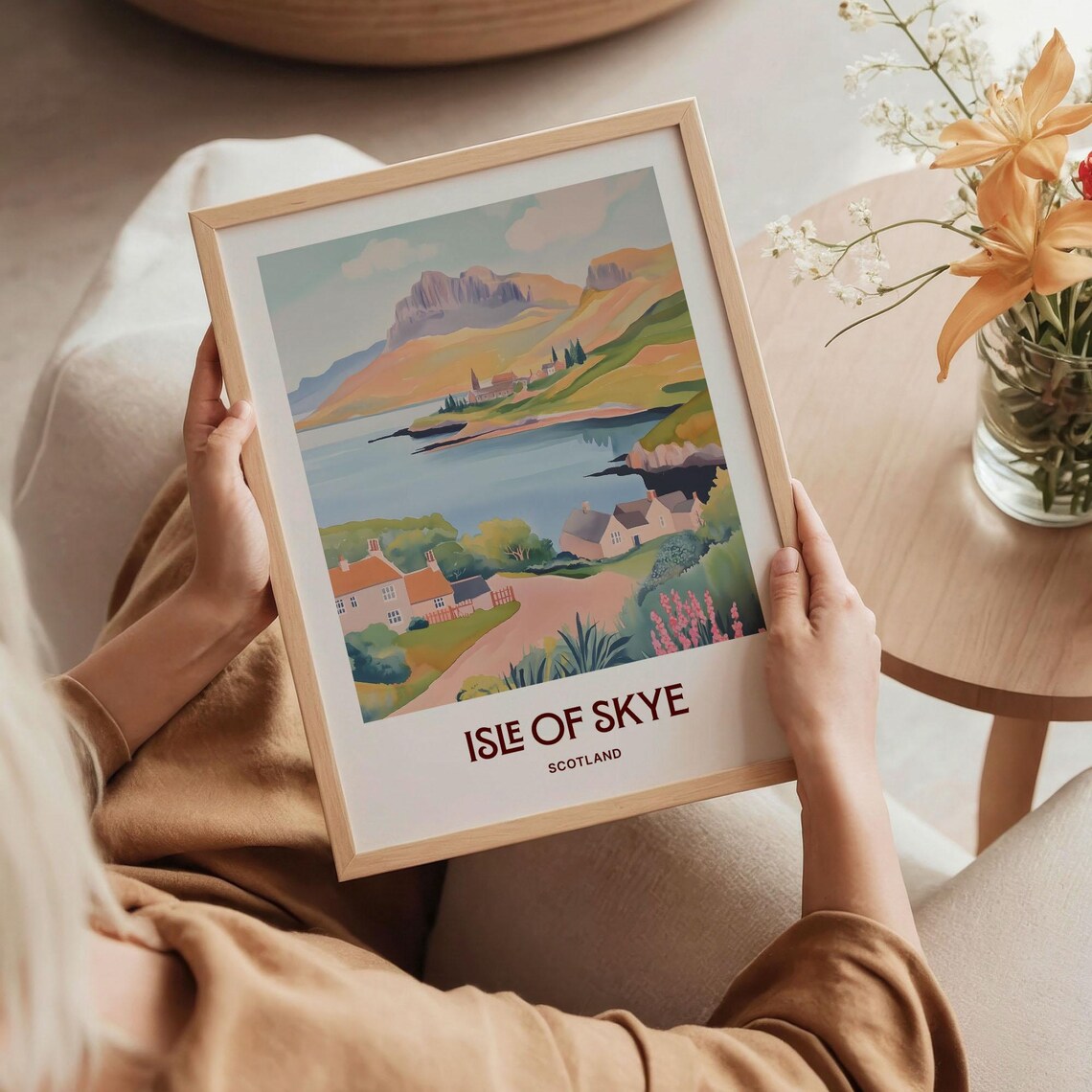 Isle of Skye Scotland Pastel Coastal Landscape Travel Poster - Image 5