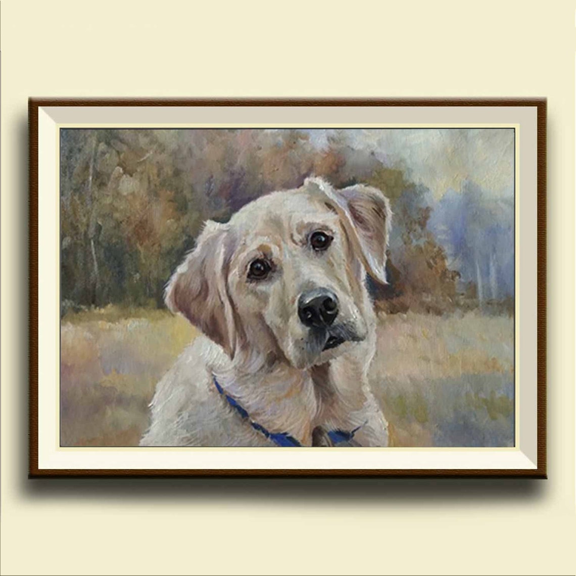 Custom Dog Portrait, Oil Painting Art Print for Dad - Image 2
