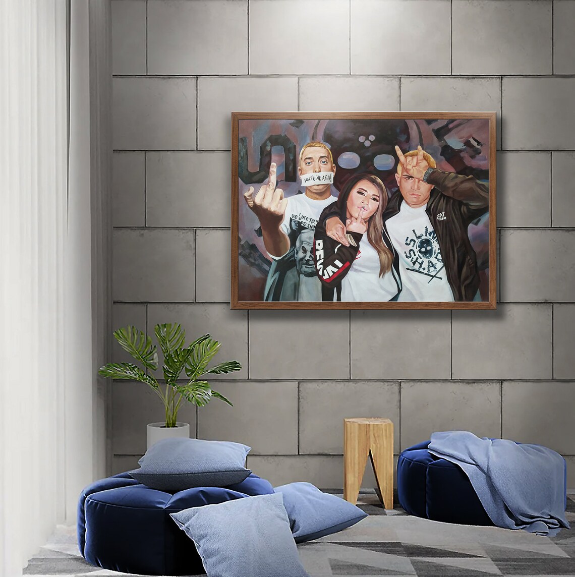 Graffiti Style Custom Group Oil Portrait Trio Street Art Poster - Image 3