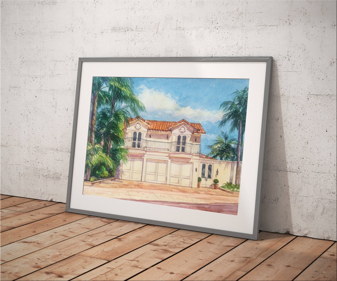 Home Portrait In Watercolor House Portrait Watercolor Wedding Venue Custom Illustration Custom Landscape Painting Drawing Of Home - Image 2