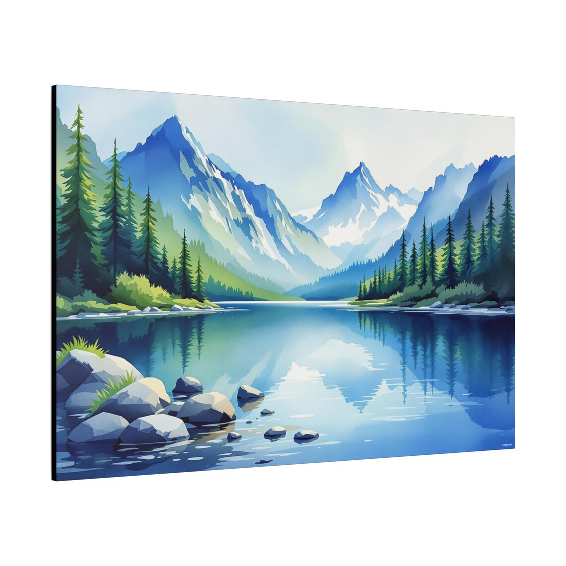 Serene Mountain Landscape, Nature Art Print - Image 2