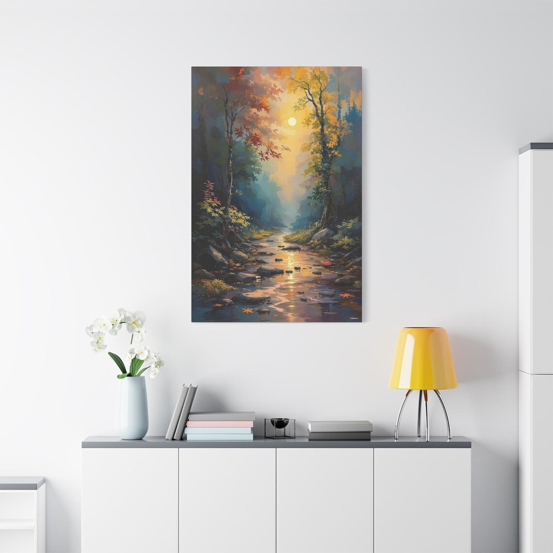 Vibrant Stream Sunrise Landscape Art Print - Image 2