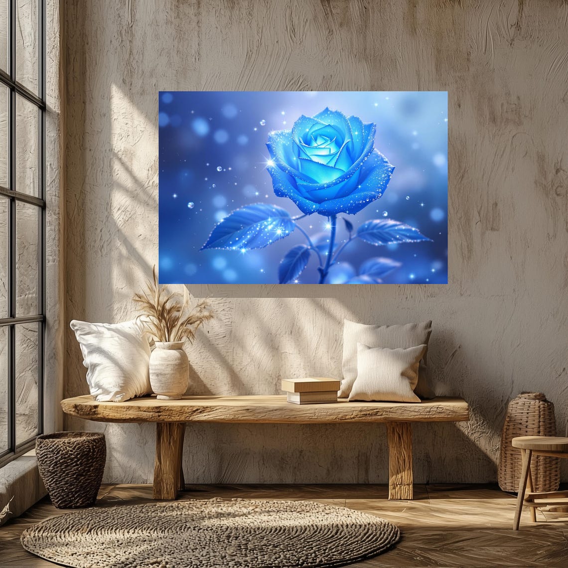 Blue Rose Ethereal Floral Art Print