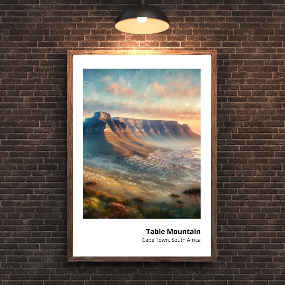 Table Mountain Cape Town South Africa Sunset City View Scenic Poster - Image 2