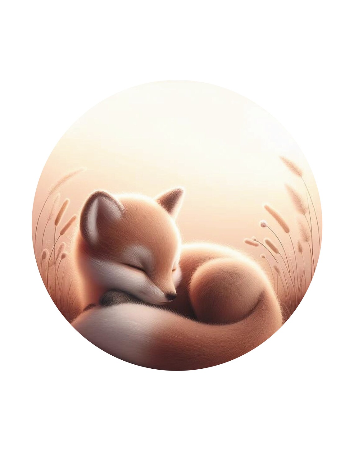 Sleeping Fox Sunset Nursery Print Cozy Baby Room Animal Illustration Poster - Image 3