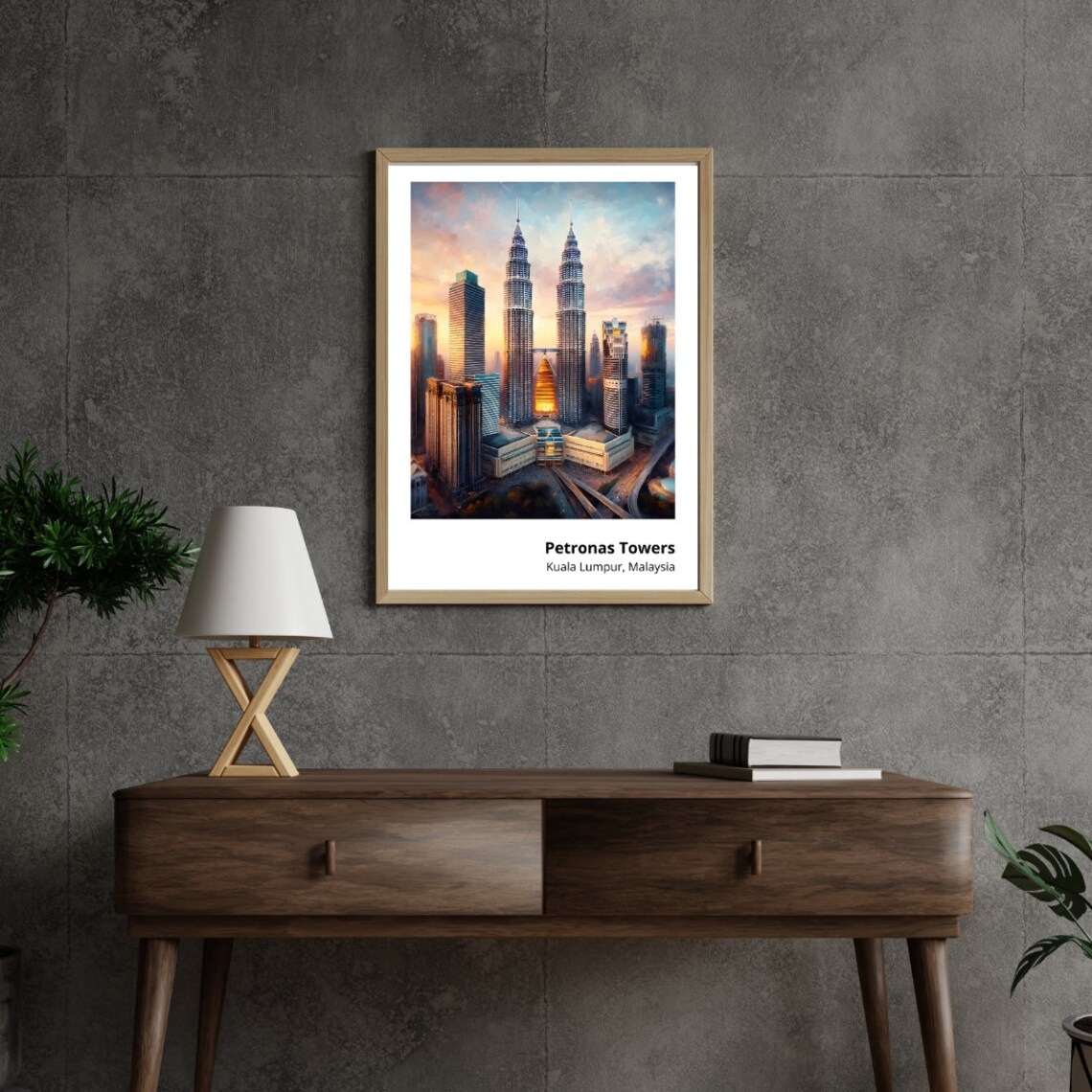 Petronas Towers Kuala Lumpur Twin Towers Sunset Skyline City Poster - Image 4
