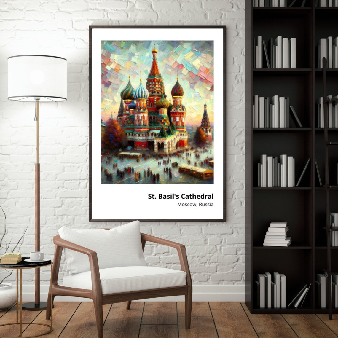 St Basils Cathedral Moscow Colorful Onion Domes Historic Poster