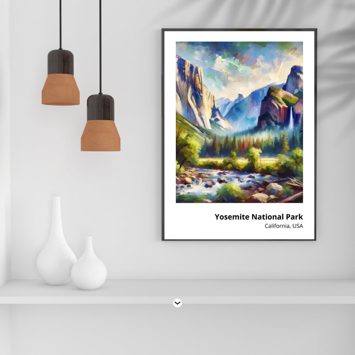 Yosemite National Park California Valley Cliffs River View Poster - Image 3