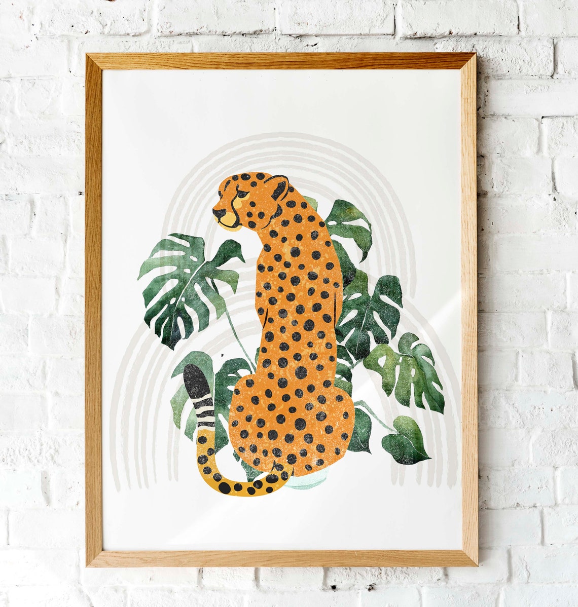 Leopard Watercolor Abstract Modern Hand Painted Leopard Wall Art