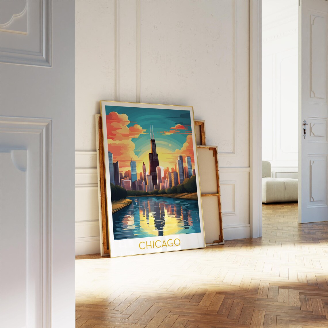 Chicago City Poster Print Wall Decor Fine Art Paper Print Travel Poster Unique City Poster Highend Print Quality On Fine Art Paper - Image 2