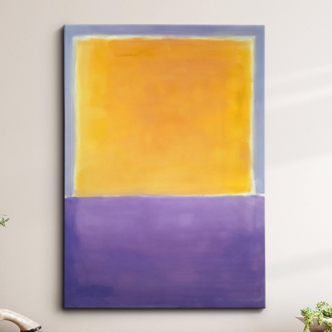 Golden Yellow Royal Purple Color Field Modern Abstract Poster
