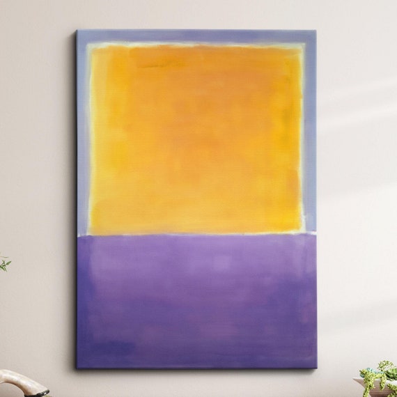 Modern Abstract Yellow Purple Exhibition Oil Painting Wall Art Framed Canvas Poster Print Home Living Room Decor