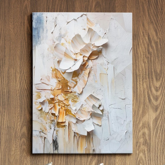 Modern Abstract White Gold Minimalist Geometric Oil Painting Wall Art Framed Canvas Poster Print Home Living Room Decor Gift Ideas