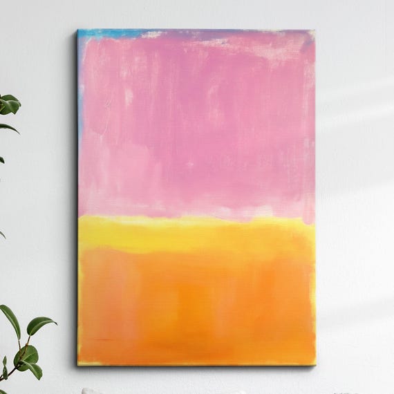 Modern Abstract Pink Orange Exhibition Oil Painting Wall Art Framed Canvas Poster Print Home Living Room Decor