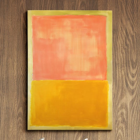 Modern Abstract Orange Yellow Exhibition Oil Painting Wall Art Framed Canvas Poster Print Home Living Room Decor