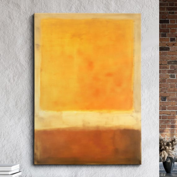Modern Abstract Yellow Brown Exhibition Oil Painting Wall Art Framed Canvas Poster Print Home Living Room Decor