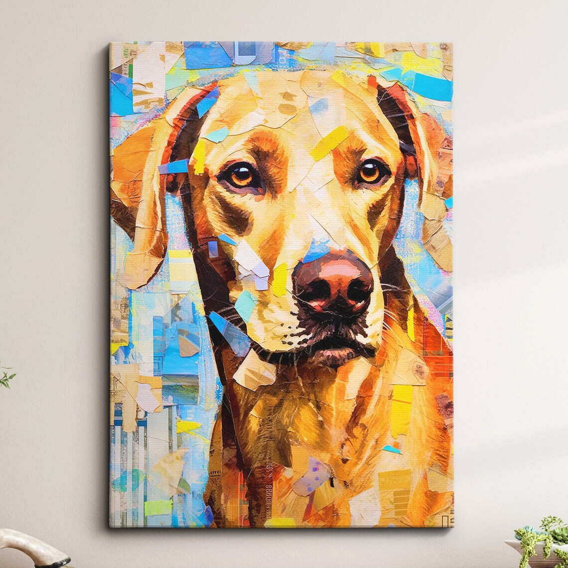 Yellow Labrador Retriever Collage Style Colorful Dog Art Poster