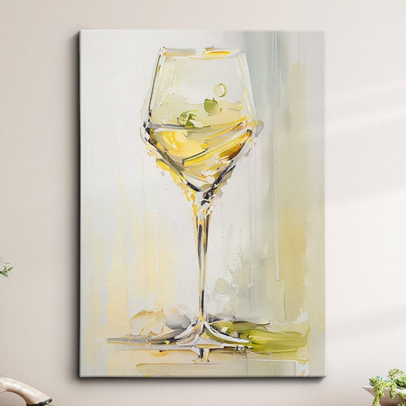 Champagneglas Glass Wine Drink Abstract Oil Painting Wall Art Framed Canvas Poster Print Home Kitchen Office Room Decor For Her