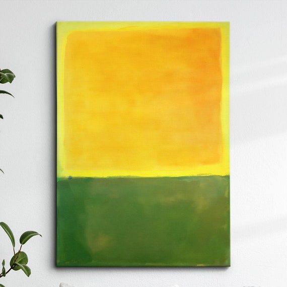 Modern Abstract Orange Green Exhibition Oil Painting Wall Art Framed Canvas Poster Print Home Living Room Decor