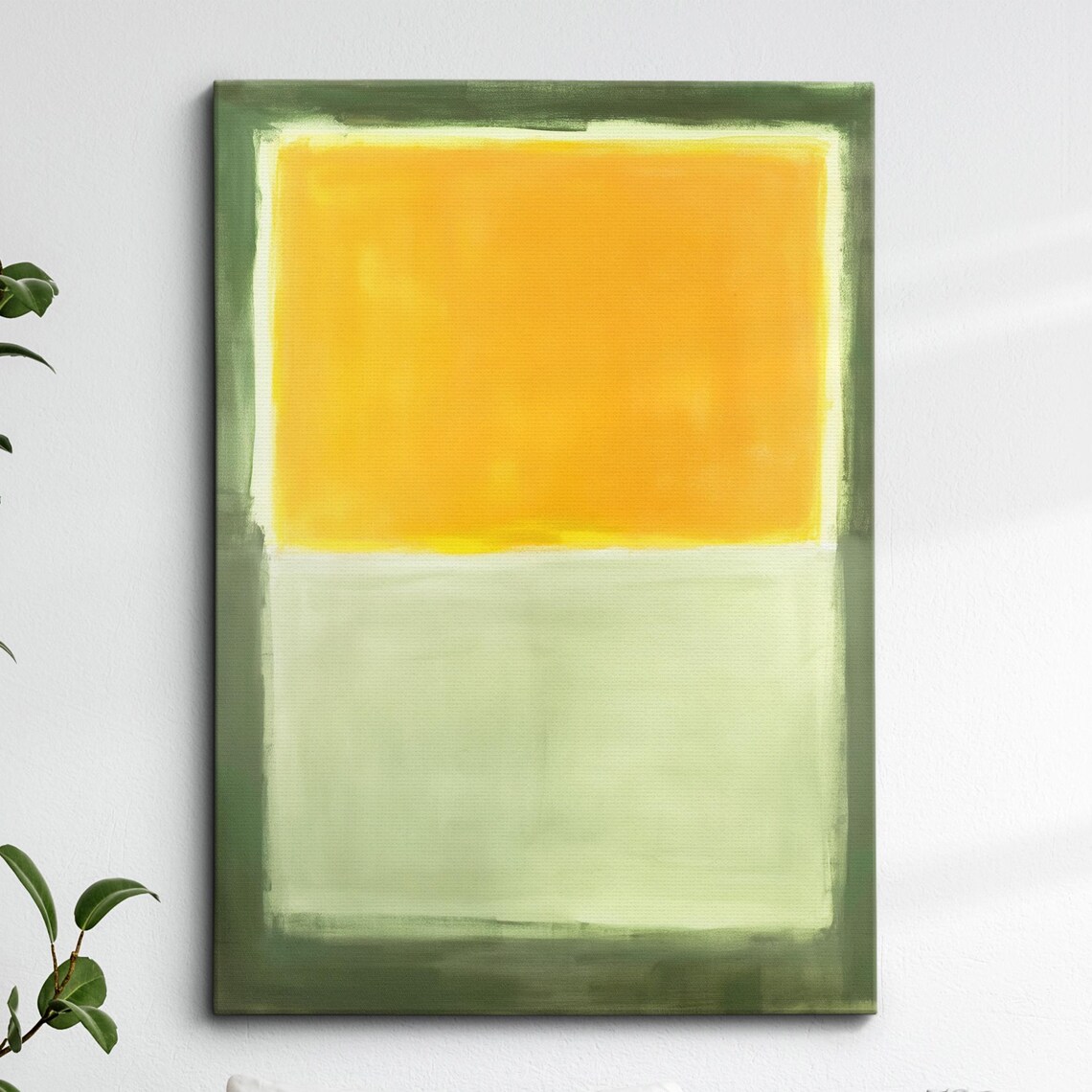 Rothko Style Orange Mint Green Border Color Field Canvas Poster