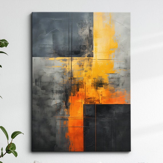 Contemporary Abstract Natural Modern Oil Painting Splatter Wall Art Framed Canvas Poster Print Home Living Room Decor