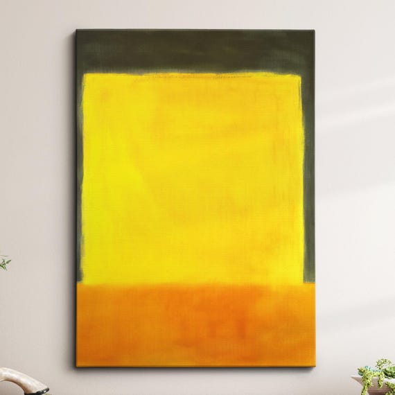 Modern Abstract Yellow Orange Exhibition Oil Painting Wall Art Framed Canvas Poster Print Home Living Room Decor