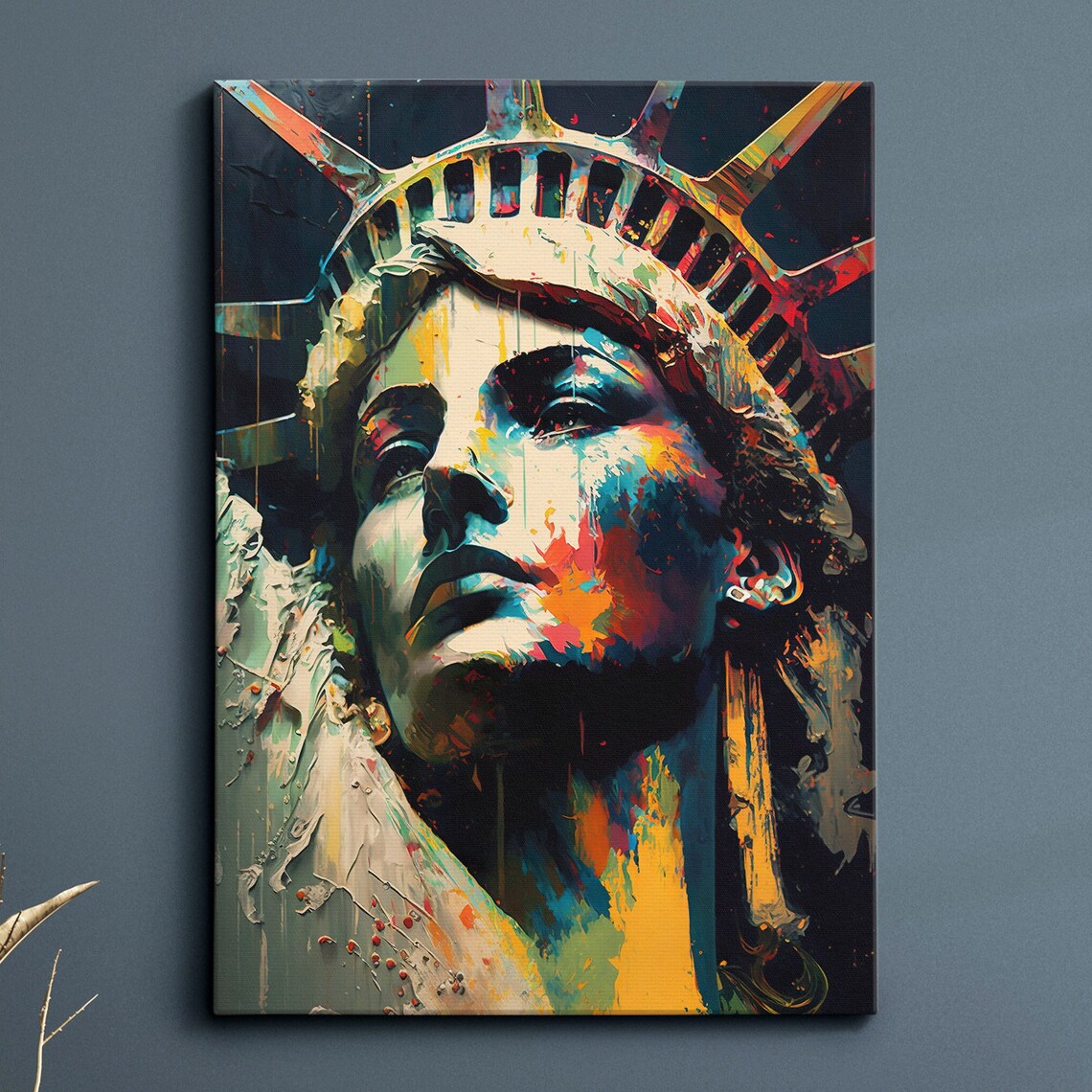 Statue of Liberty Abstract America Modern Art Print