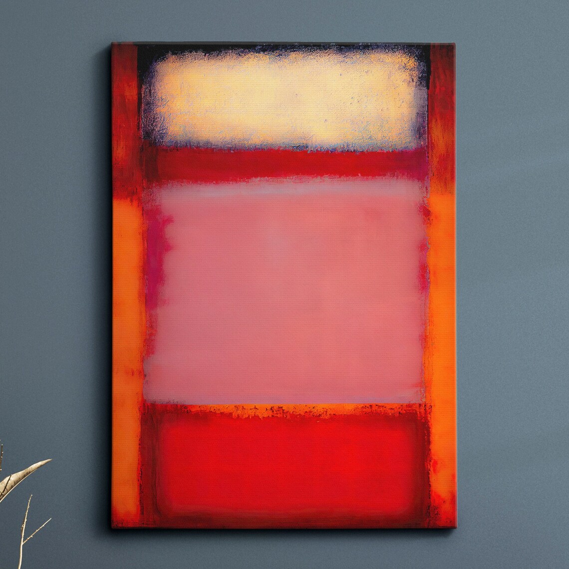Crimson Orange Pink Color Field Abstract Painting Art Poster