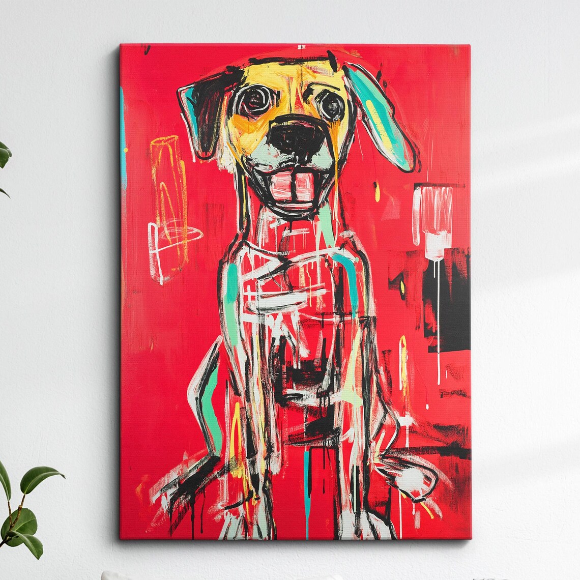 Golden Retriever Red Abstract Graffiti Pop Style Dog Art Poster
