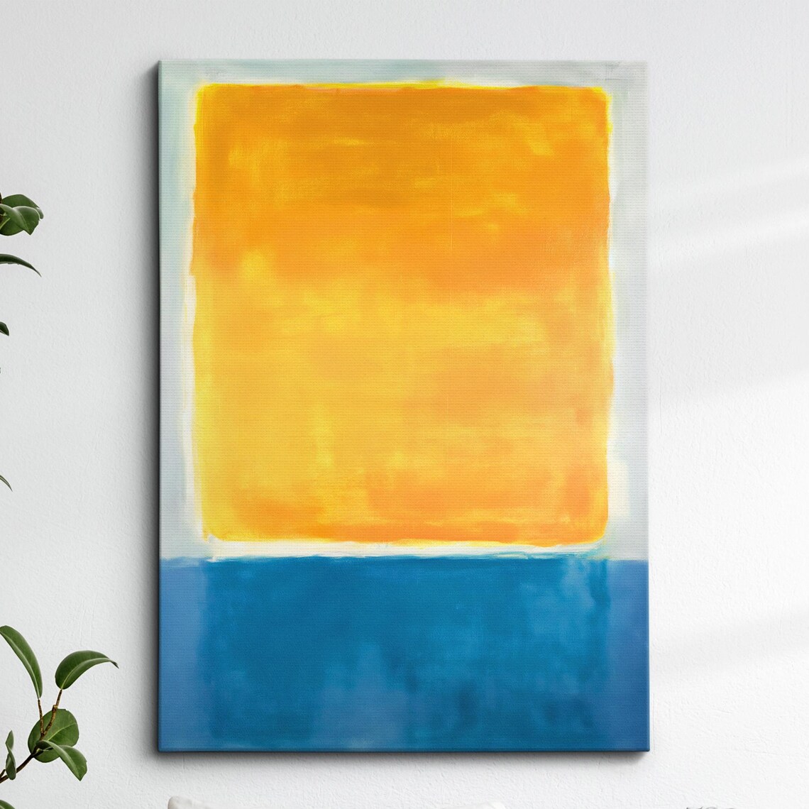 Orange Blue Color Block Abstract Modern Minimalist Wall Poster