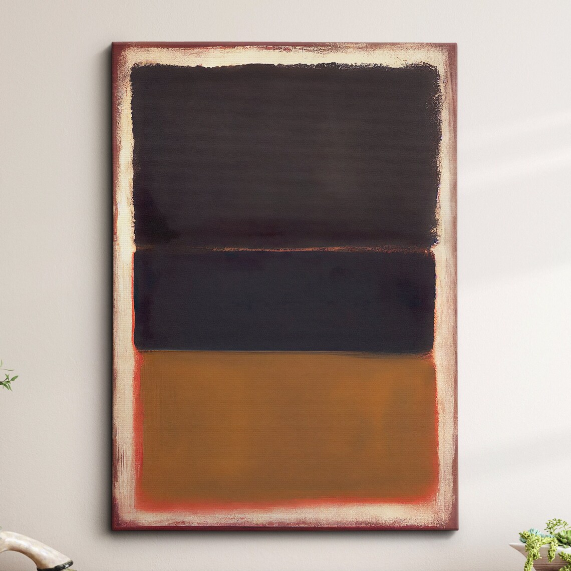Dark Brown Black Abstract Color Field Oil Painting Art Poster