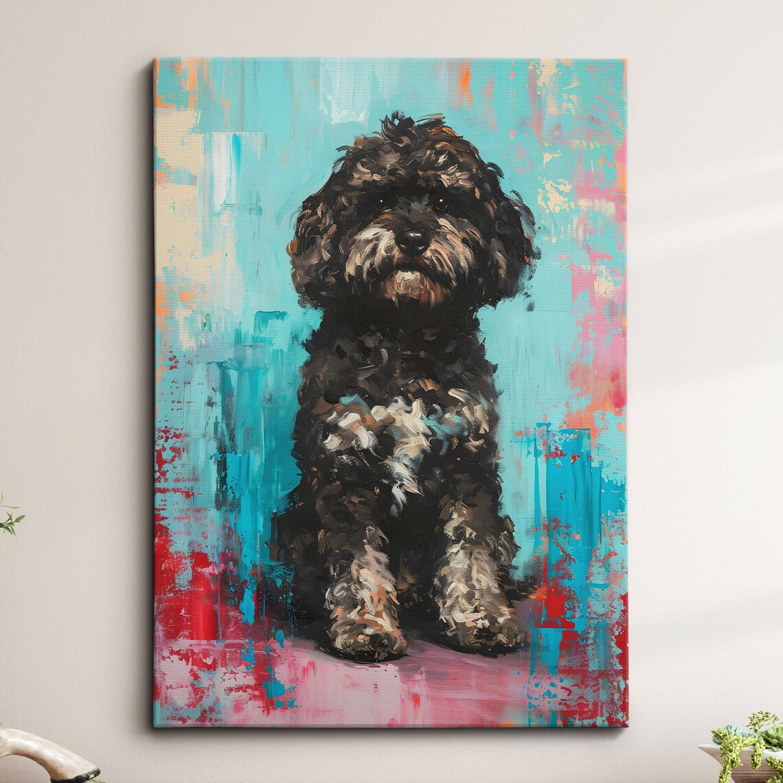 Cockapoo Abstract Oil Painting Art Print