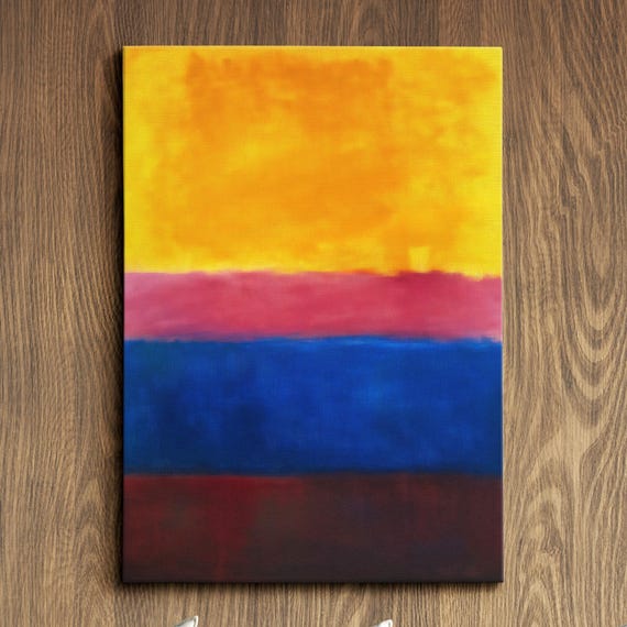 Modern Abstract Orange Blue Brown Exhibition Oil Painting Wall Art Framed Canvas Poster Print Home Living Room Decor