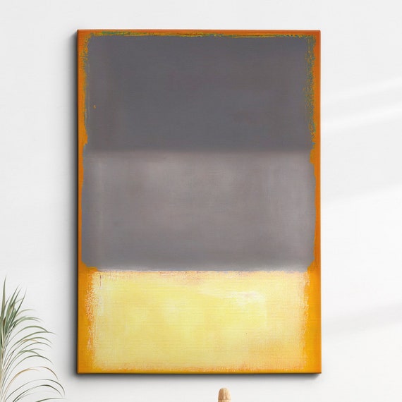 Modern Abstract Yellow Grey Exhibition Oil Painting Wall Art Framed Canvas Poster Print Home Living Room Decor