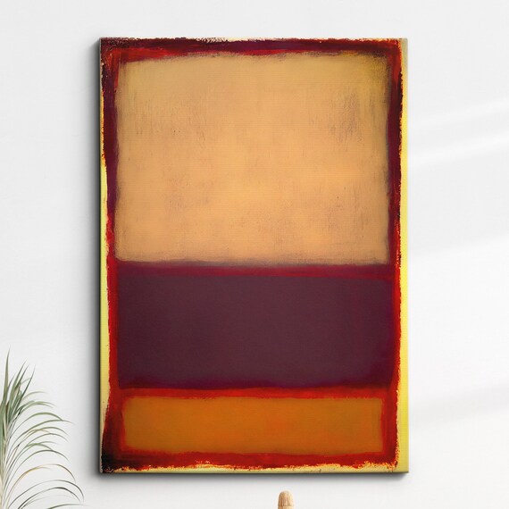 Modern Abstract Beige Violet Exhibition Oil Painting Wall Art Framed Canvas Poster Print Home Living Room Decor