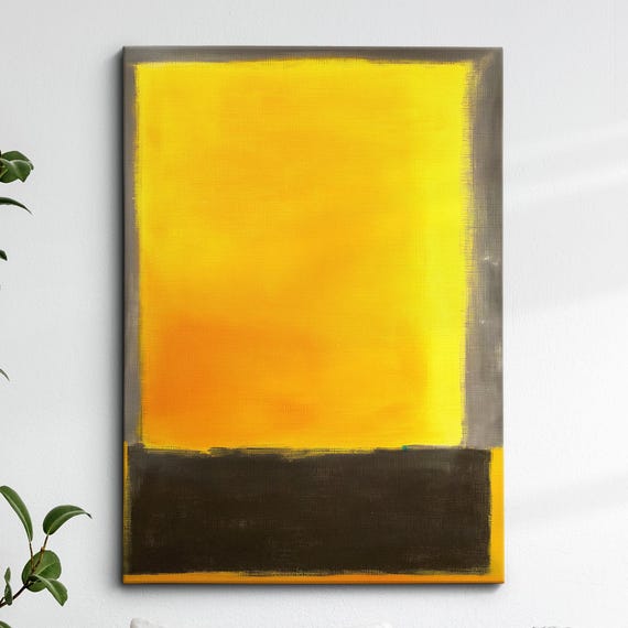 Modern Abstract Yellow Black Exhibition Oil Painting Wall Art Framed Canvas Poster Print Home Living Room Decor