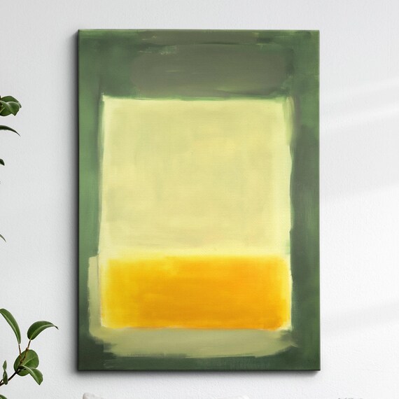 Modern Abstract Beige Green Exhibition Oil Painting Wall Art Framed Canvas Poster Print Home Living Room Decor