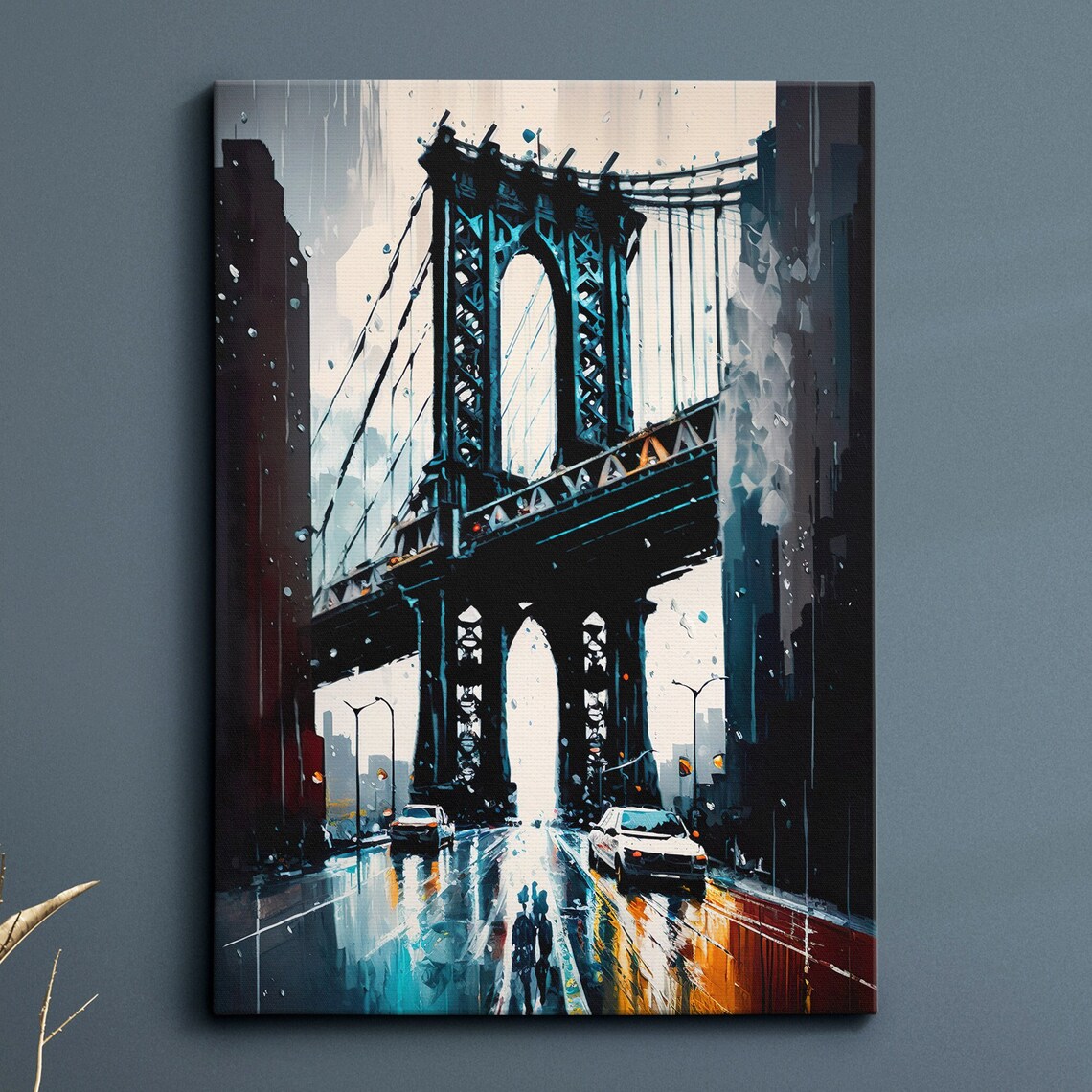 New York Manhattan Bridge Abstract Modern Art Print