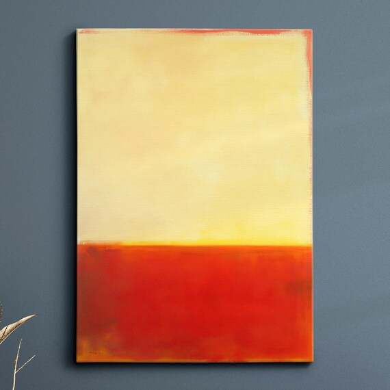 Modern Abstract Beige Red Exhibition Oil Painting Wall Art Framed Canvas Poster Print Home Living Room Decor