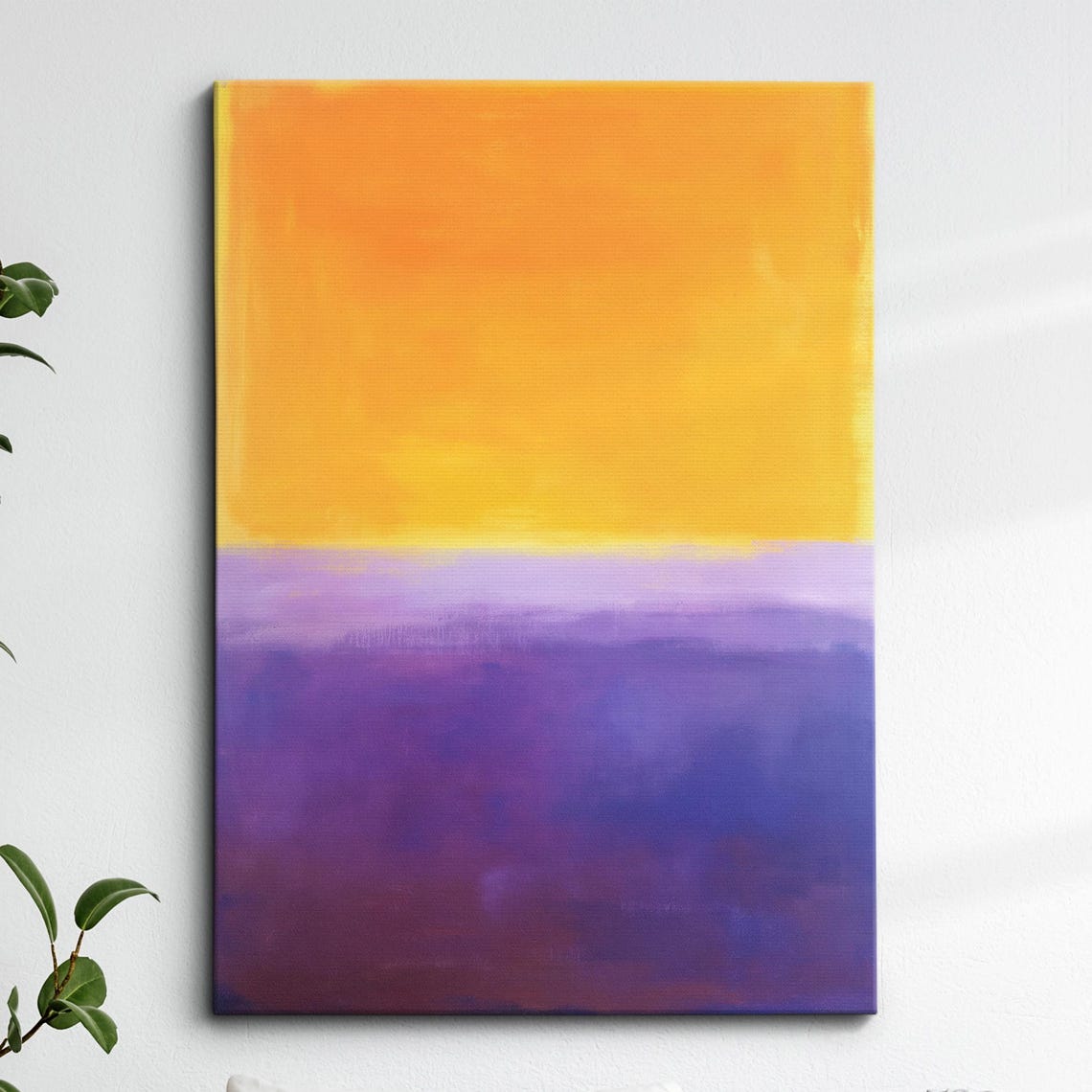 Orange and Purple Gradient Abstract Sunset Oil Style Wall Poster