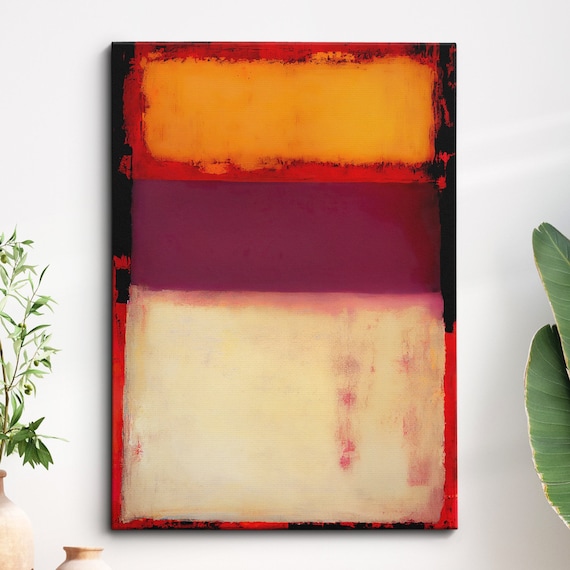 Modern Abstract Red Beige Exhibition Oil Painting Wall Art Framed Canvas Poster Print Home Living Room Decor